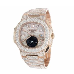 Patek Philippe 5980/1R Iced Out Diamond Nautilus Self-Winding...