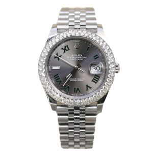 Rolex 126300 Datejust Wimbledon 41mm Aftermarket Diamond Bezel...