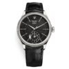 Rolex Cellini 50529 Black Dial Leather Strap Dual Time 39mm Mens...