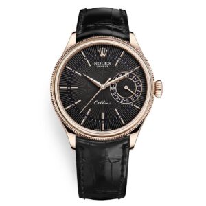 Rolex Cellini Date 50515 Black Dial Leather Strap 39mm Men’s Watch...