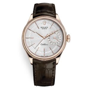 Rolex Cellini Date 50515 Silver Dial Leather Strap 39mm Men's Watch – brown