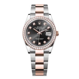 Rolex Datejust 126281RBR-0008 Bright Black Dial 36mm Oyster...