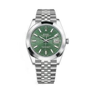 Rolex Datejust 126300-0022 Mint Green Fluted Dial Stainless Steel...