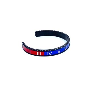 Speedometer Style Bracelet 1pcs Stainless Steel Watch Bangle, Red-Blue – Black